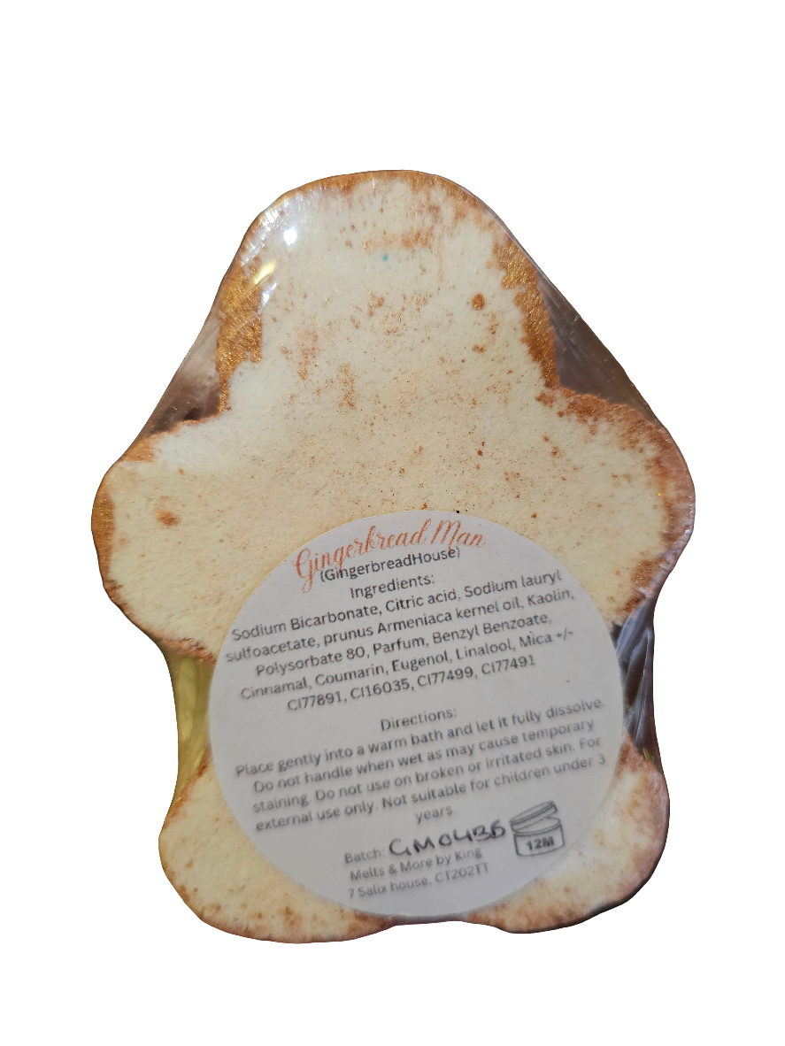 Gingerbread Man Bath Bomb scented in Baked Gingerbread