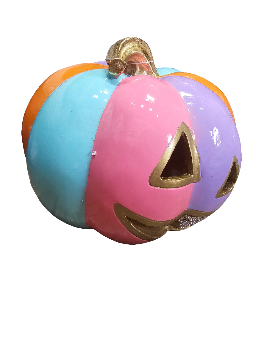 Multicoloured Light Up Pumpkin with glitter tooth