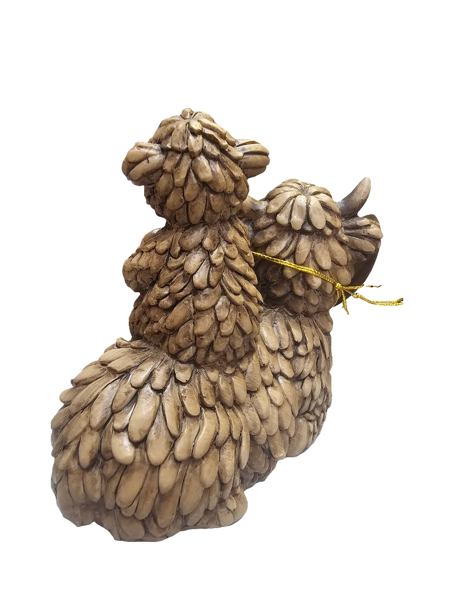 Highland Cow and Calf with Heart