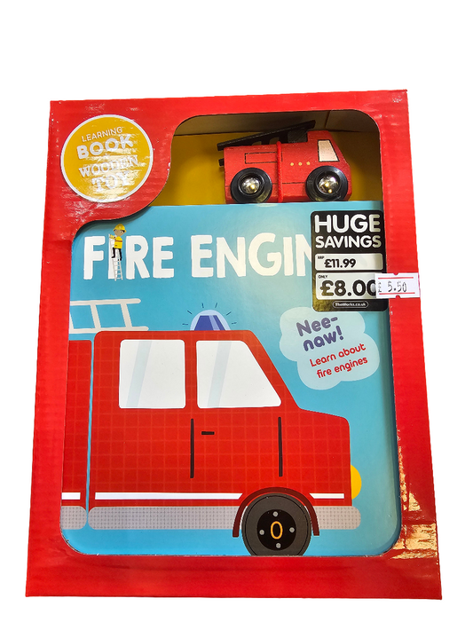 Fire Engine Learning Book and Wooden Toy