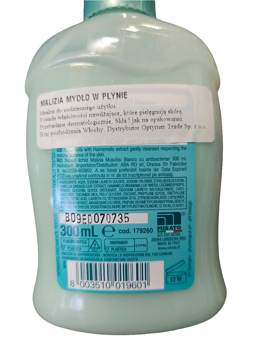 Malizia White Musk Antibacterial Liquid Soap 300ml