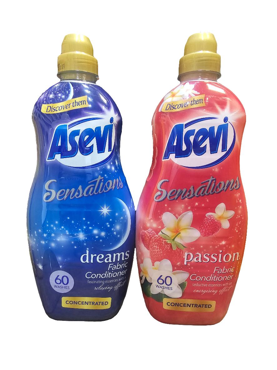 Asevi Sensations concentrated fabric softeners in "Dreams" and "Passion"