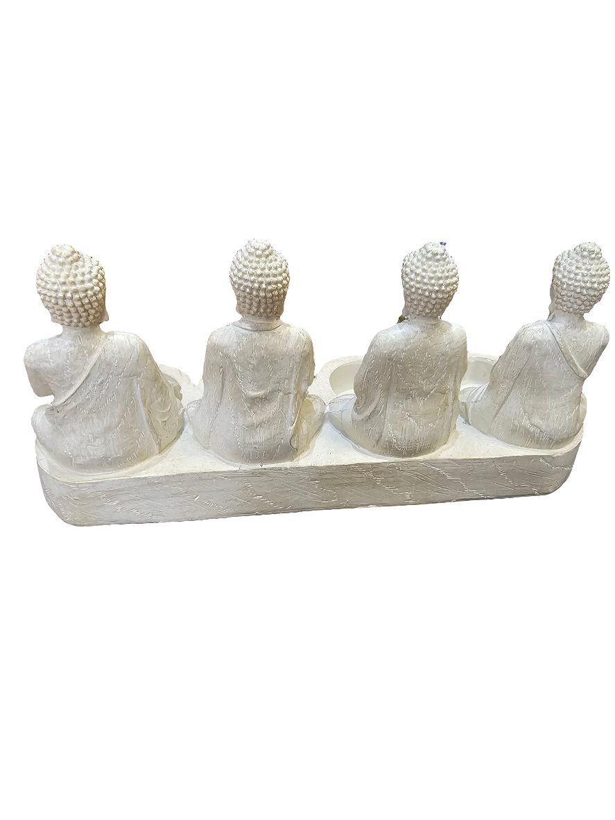 Four sitting Buddhas with tealight holders