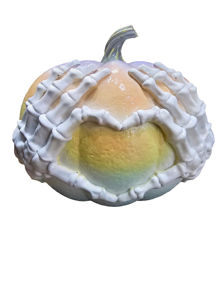 Pastel Skeleton Hand Heart Pumpkin