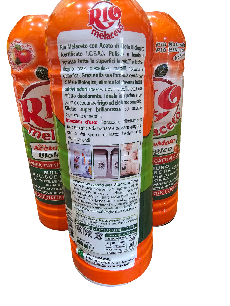 Rio Melaceto, multi-purpose degreaser and cleaner with organic apple vinegar 800ml