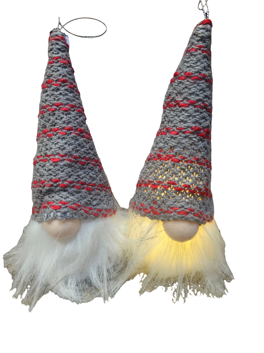 Festive Hanging Fabric Light up Gonk