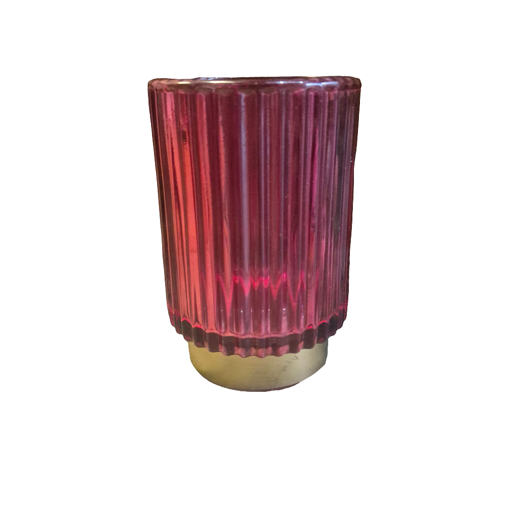 Ridged Glass Tealight Holders - 3 colours