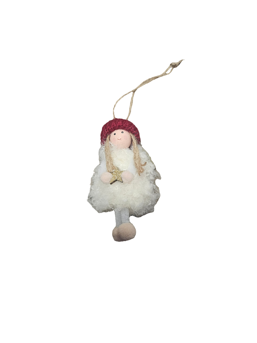Cosy Christmas Hanging Angel holding Star
