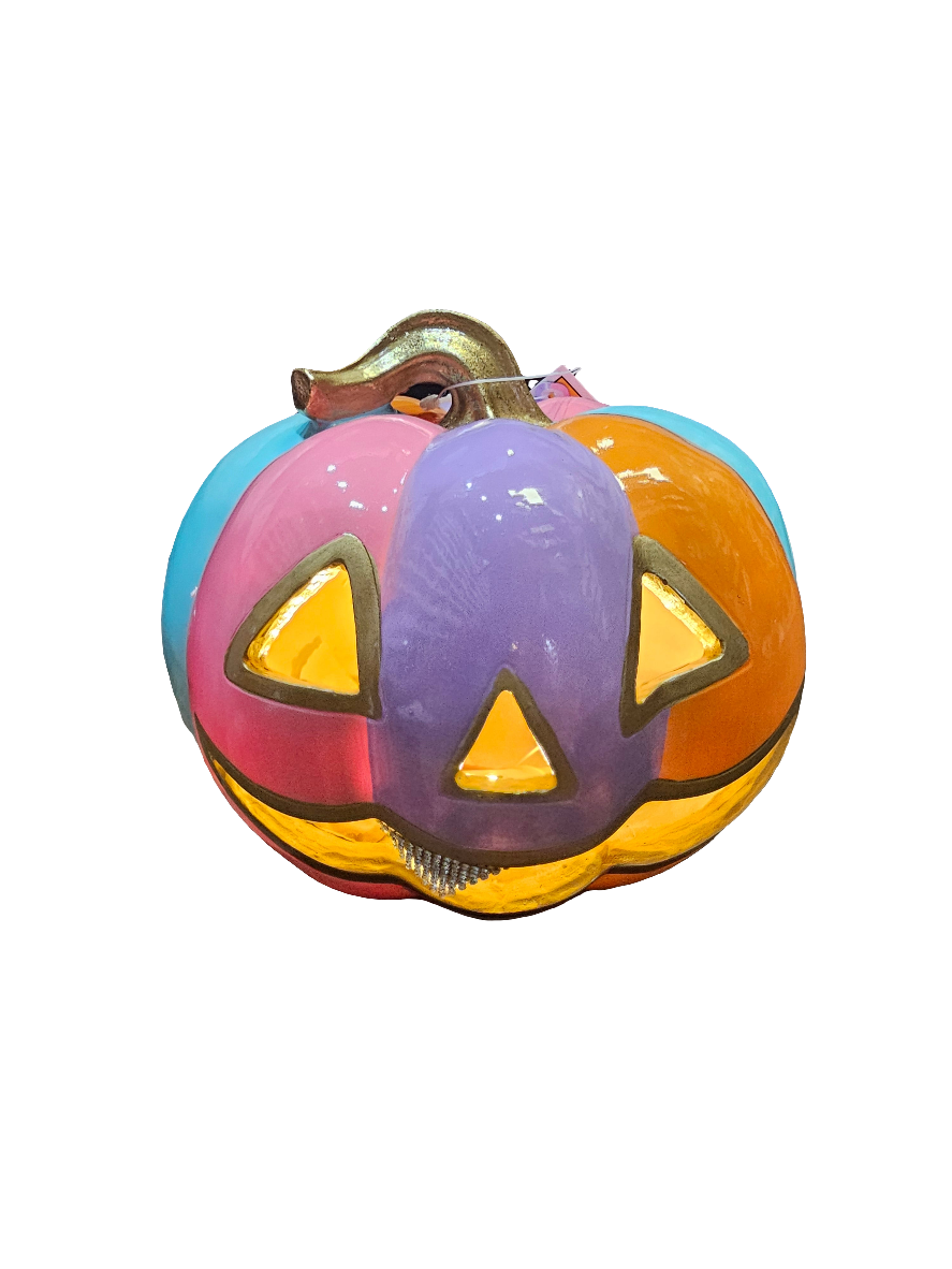 Multicoloured Light Up Pumpkin with glitter tooth