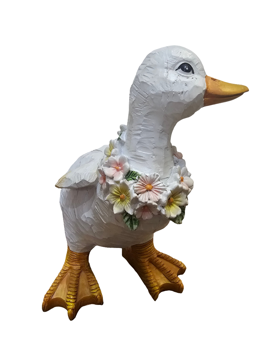 Garden Garland Posing Duck Statue