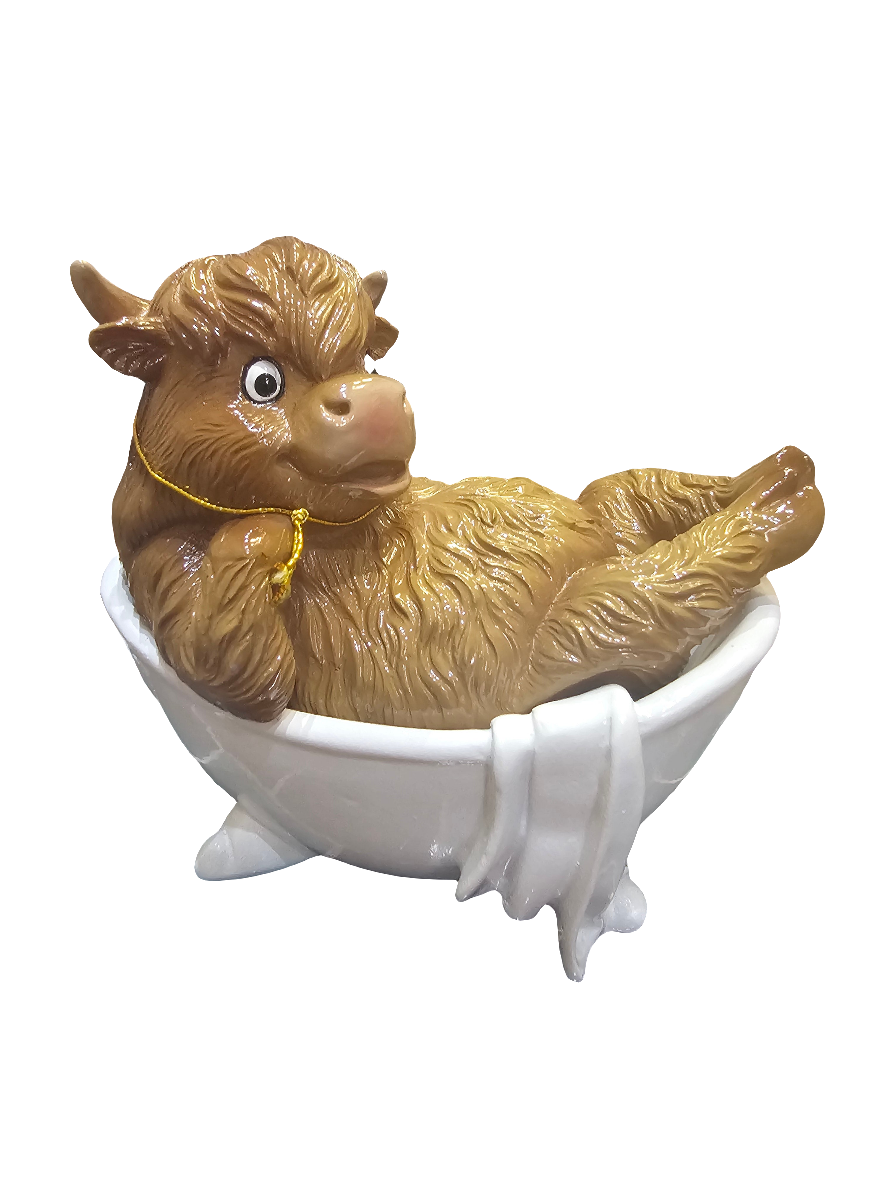 Relax Bathtime Highland Cow Ornament