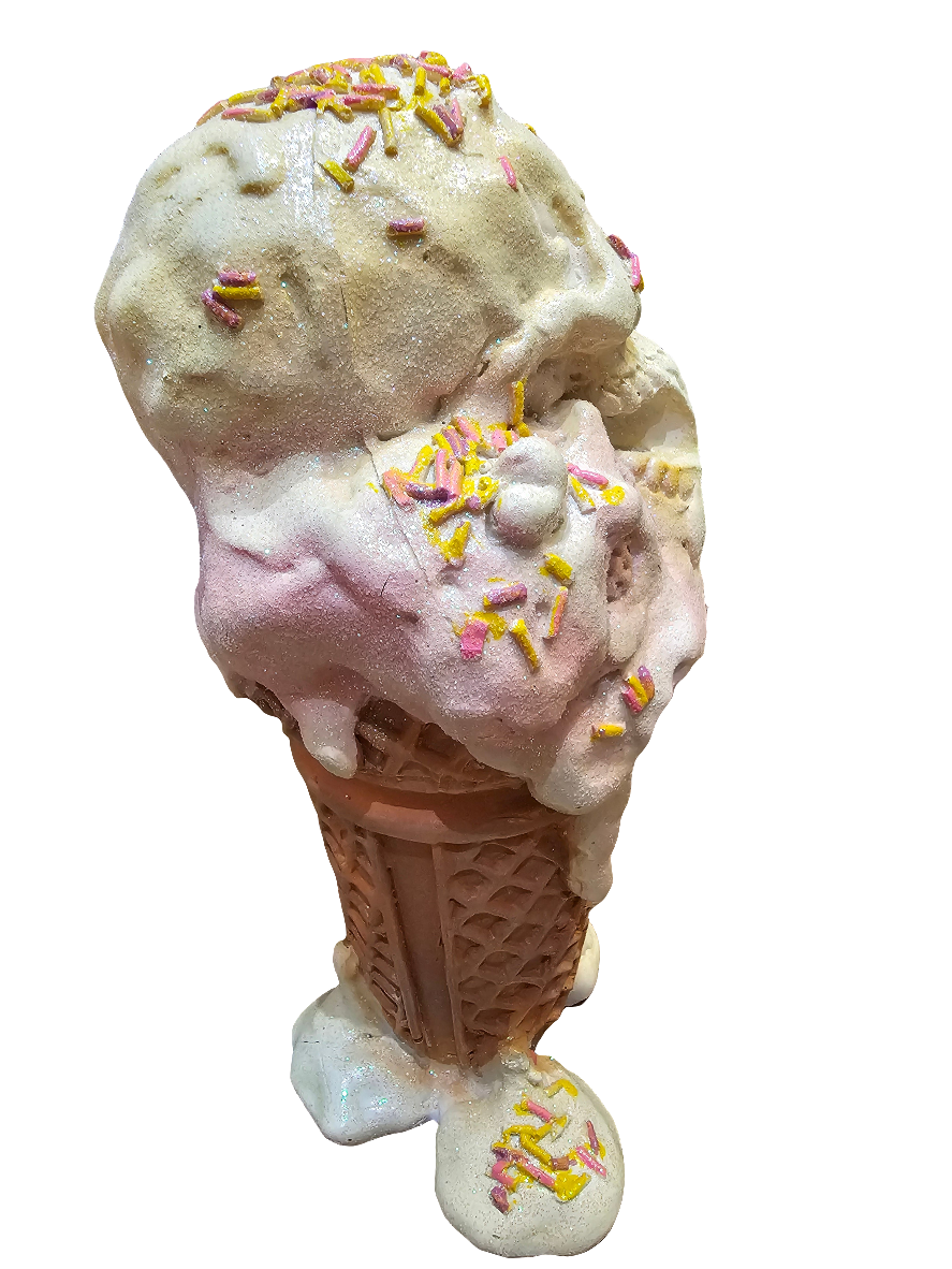 Multi coloured Ice Cream Skull Halloween ornament