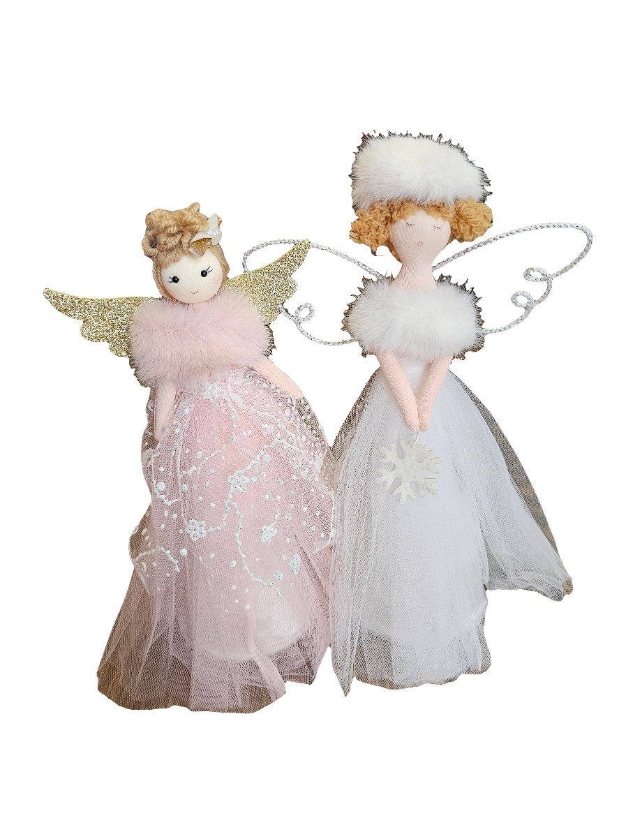 Joyful Fairy Tree Topper in White or Pink