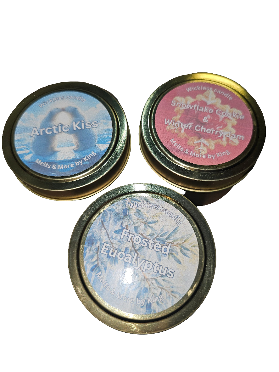 Gold Tin Wickless Candles for Candle Lamps, 100g, Various Scents