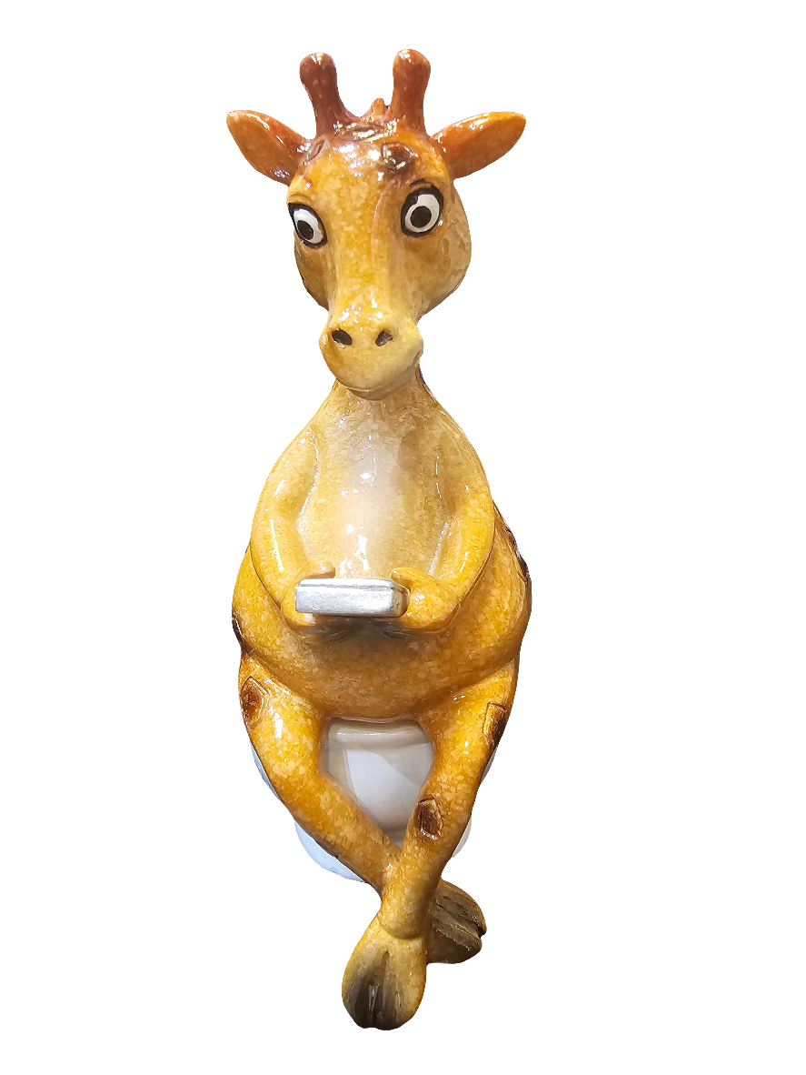 Take a Seat Giraffe on the Loo statue
