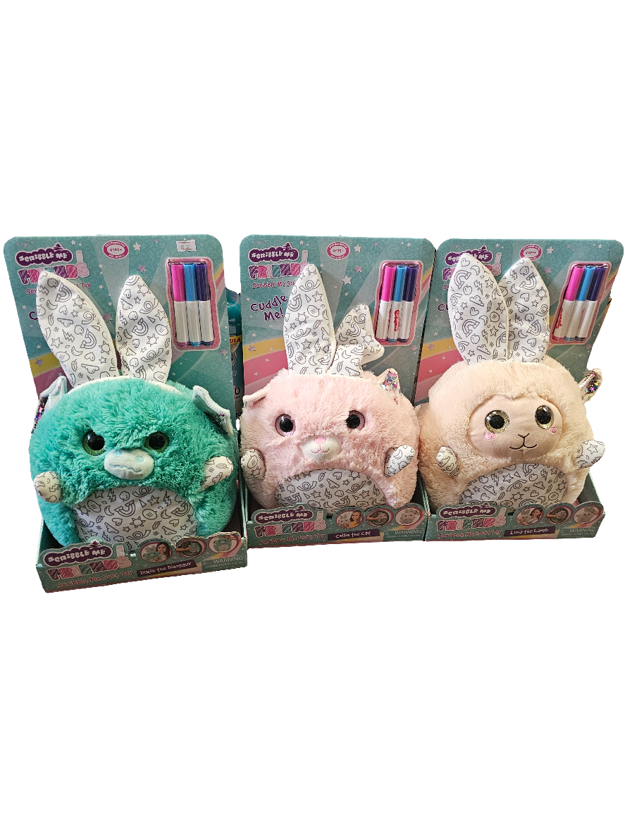 Scribble me soft toy - 3 designs