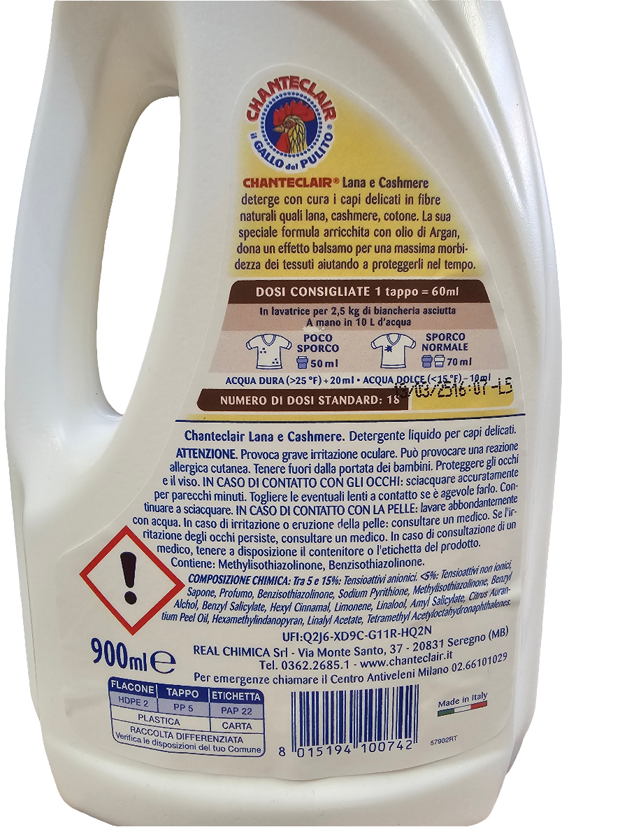 Chanteclair Wool and Cashmere Laundry Detergent 900ml