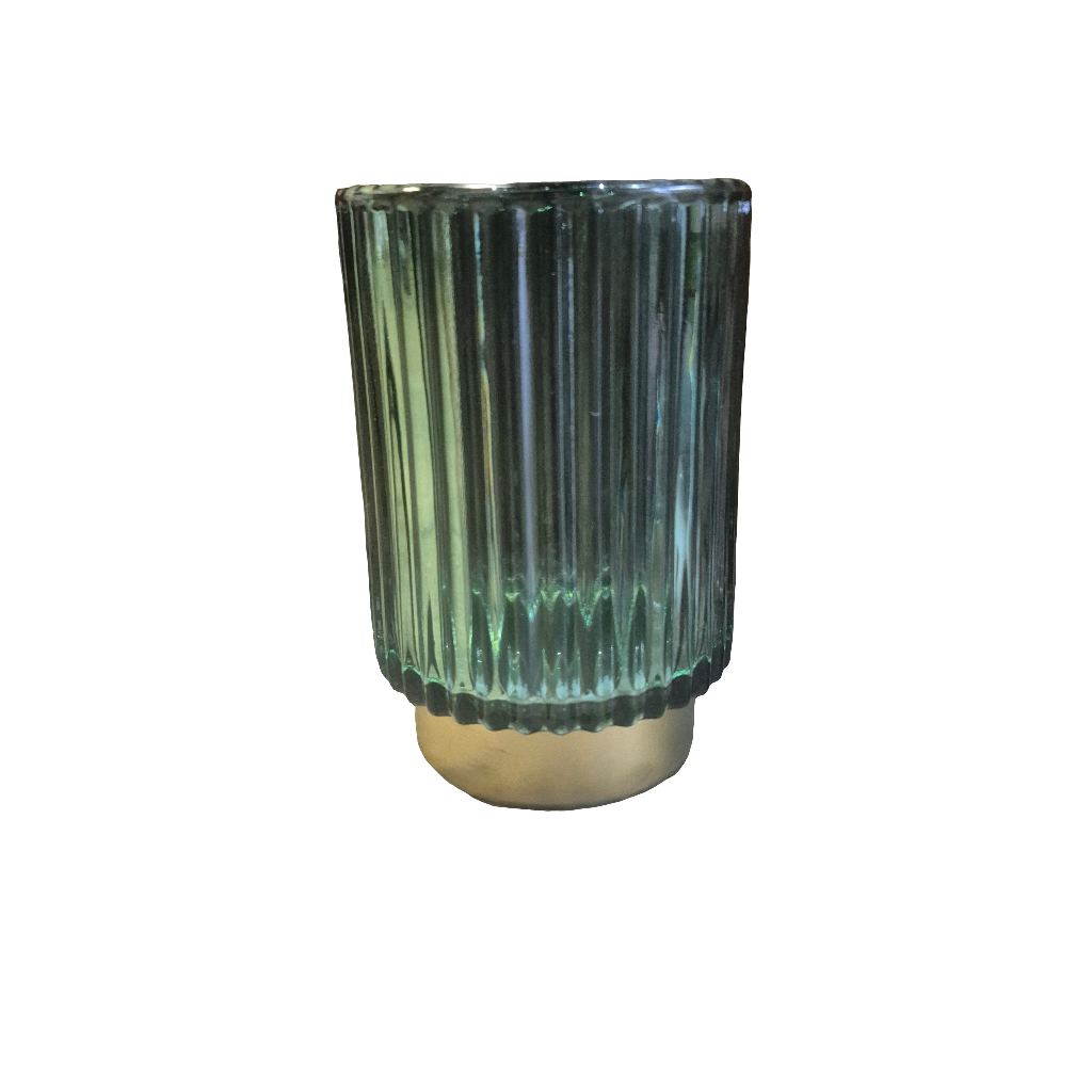 Ridged Glass Tealight Holders - 3 colours