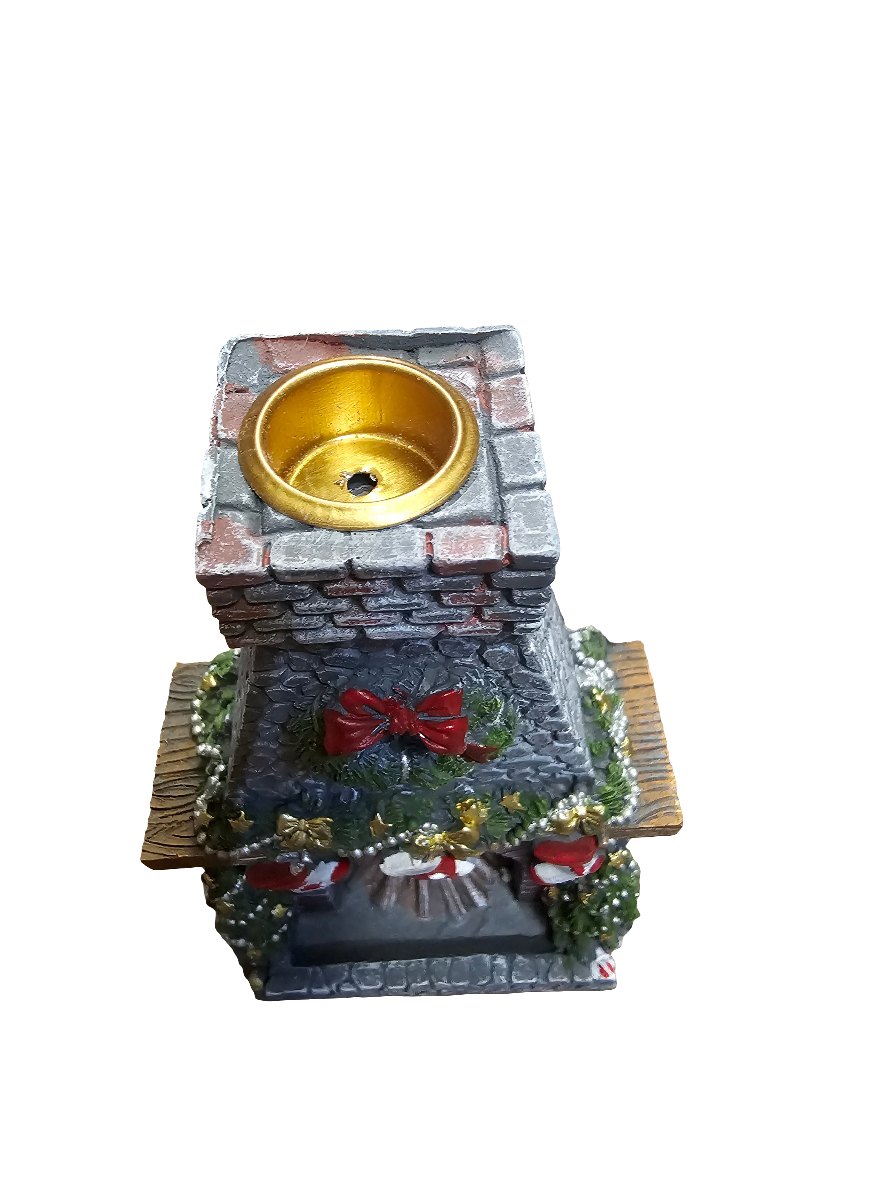 Christmas Fireplace Backflow Incense Cone Burner