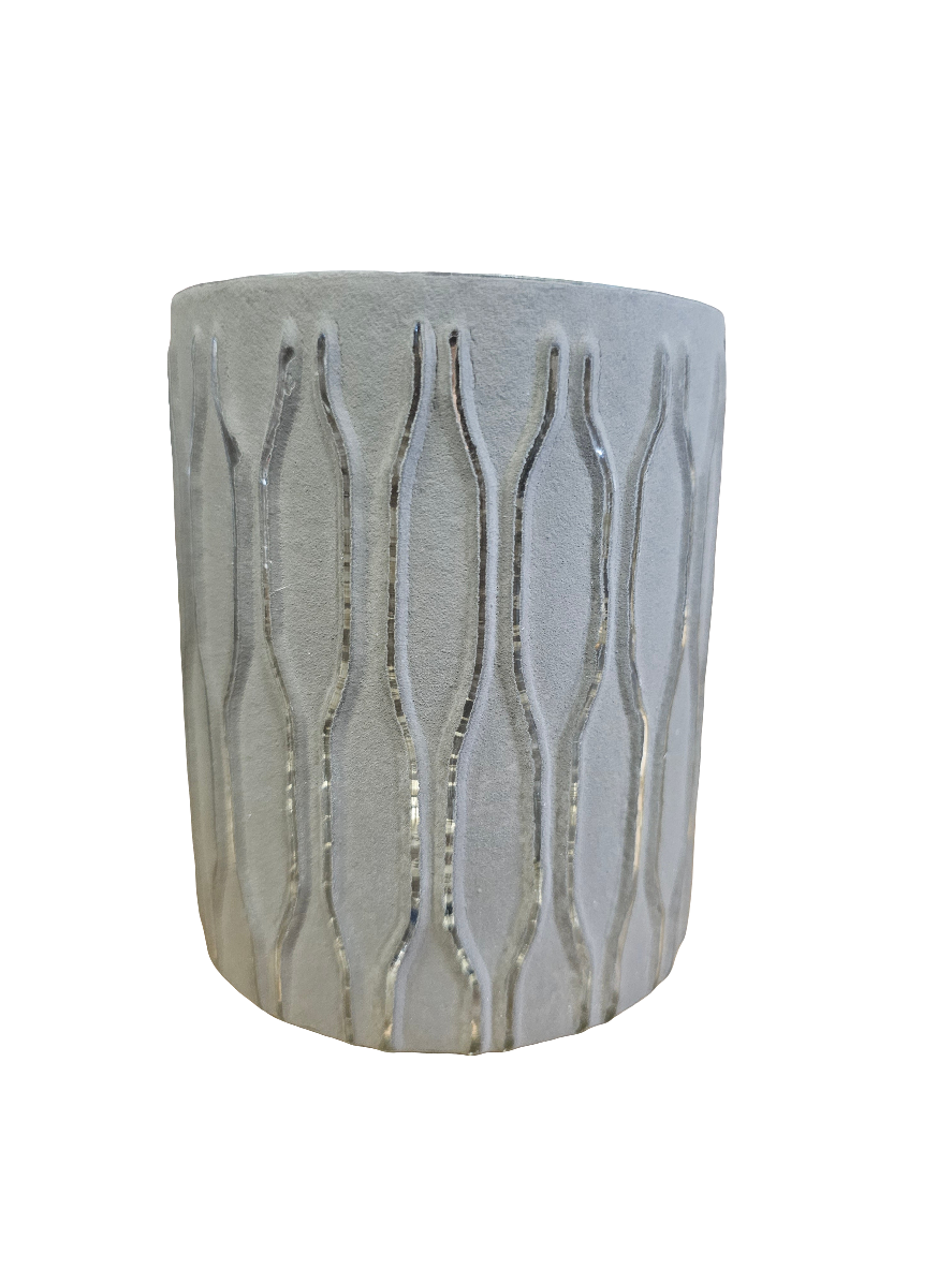 Grey and Silver Glass Tealight Holders