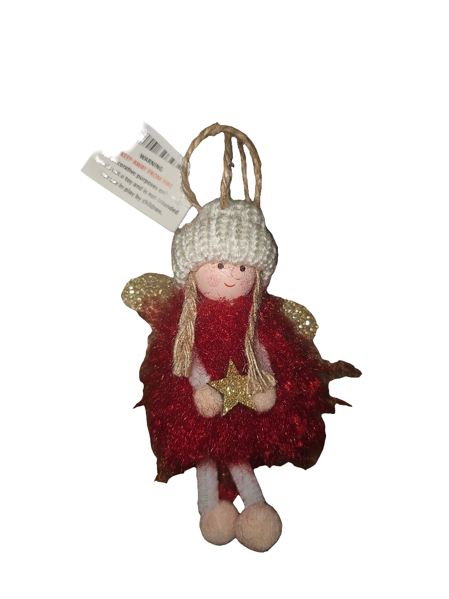 Cosy Christmas Hanging Angel holding Star