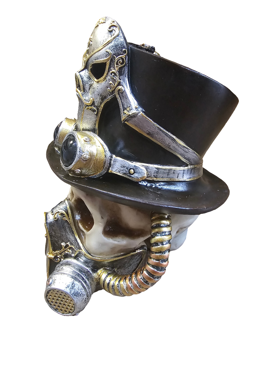 Steampunk Style Skull with Gas Mask and Top Hat