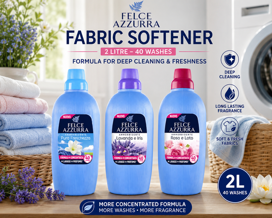 Felce Azzurra Fabric Softener 2 Litre - 40 Washes Formula  for Deep Cleaning & Freshness