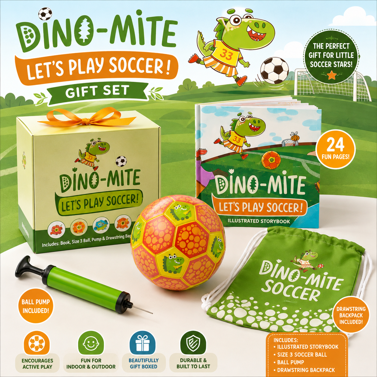 Dino-Mite - Let's Play Soccer Gift Set