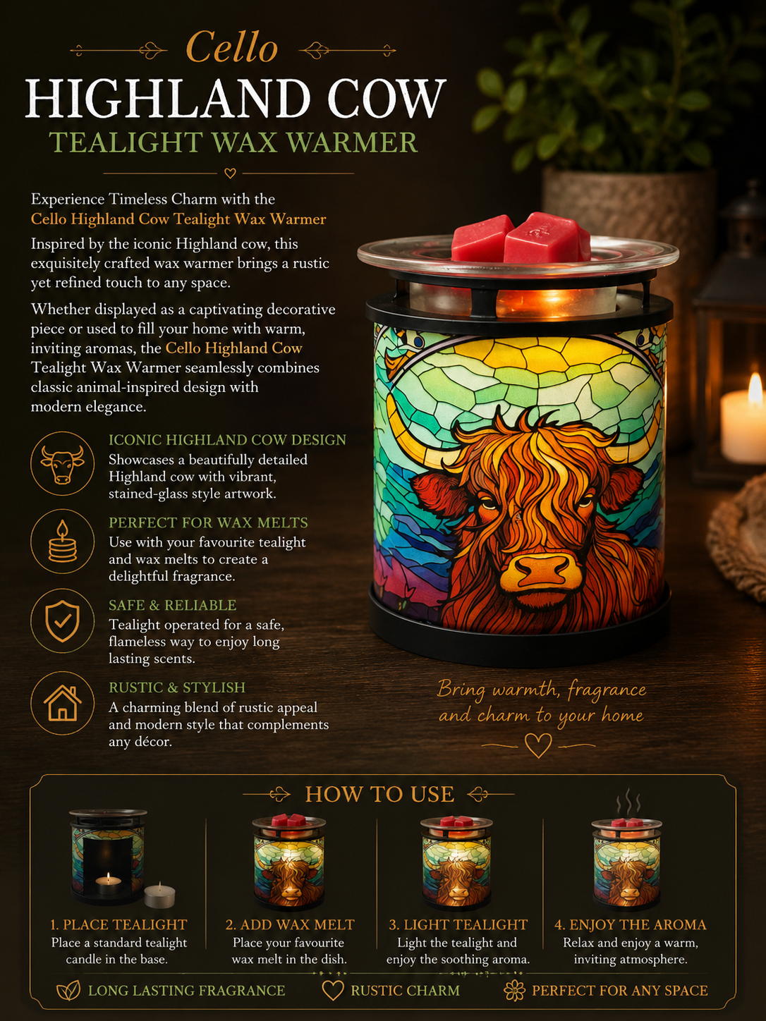 Highland Cow Tealight Wax Warmer