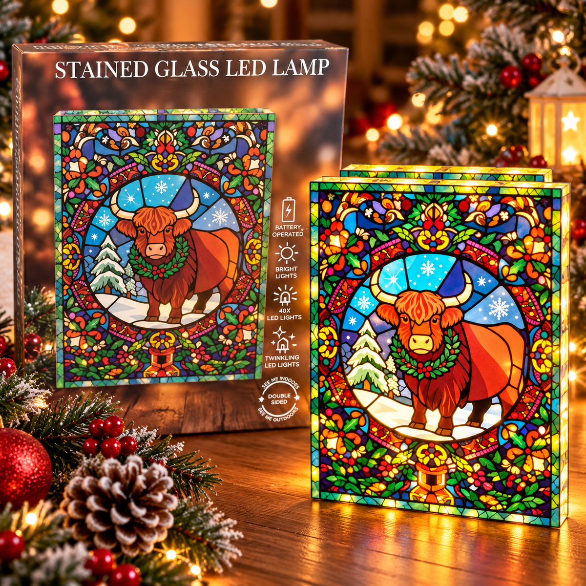 Light Up Highland Cow LED Plaque, 21cm