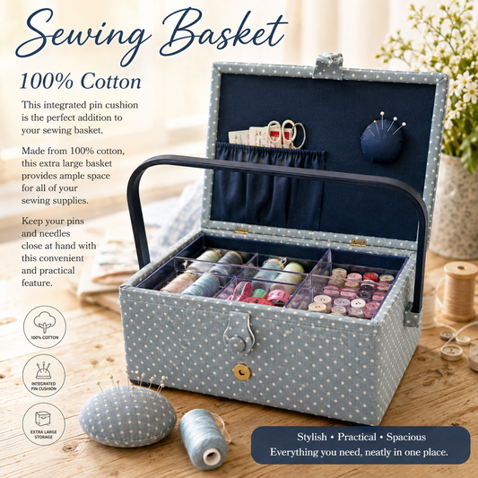 Sewing Basket 100% Cotton ( contents not included)