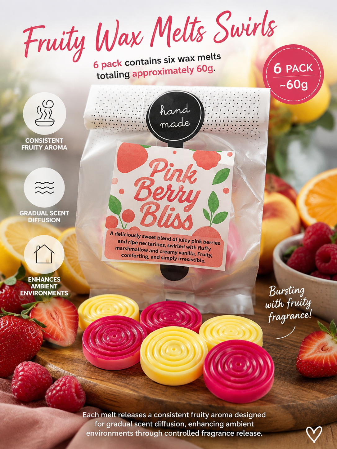 Fruity Wax Melt Swirls 6 Pack