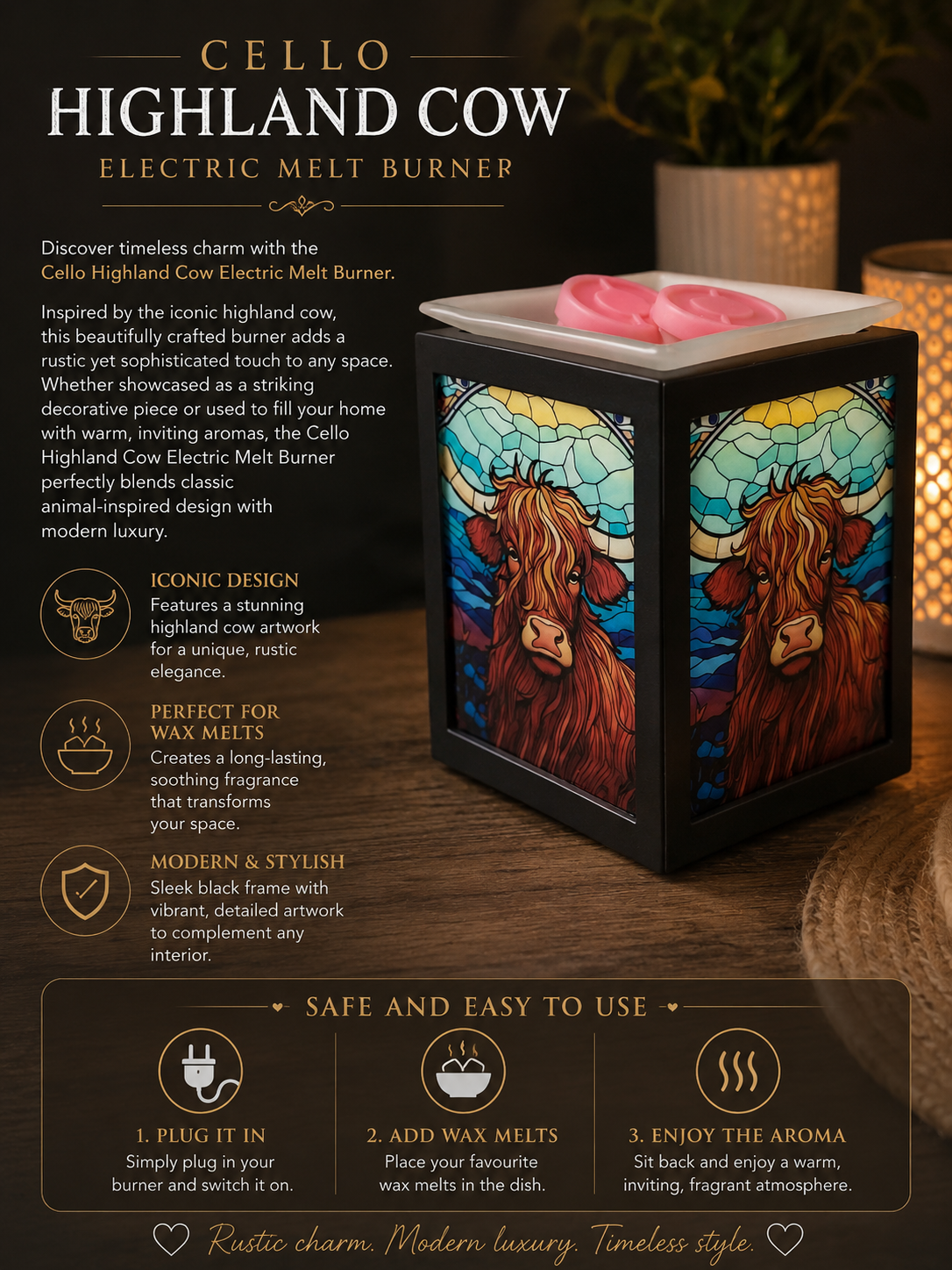 Highland Cow - Electric Melt Burner