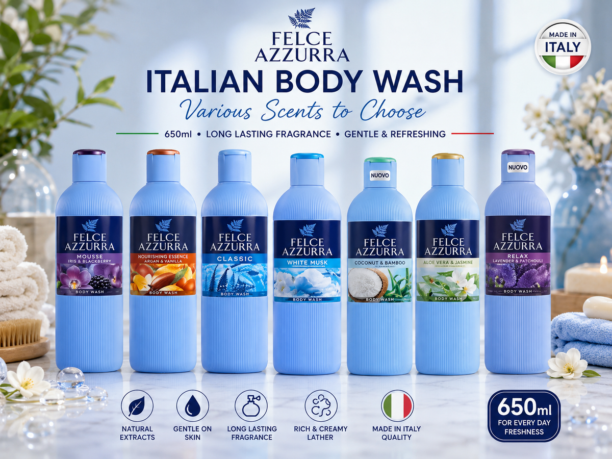Felce Azzurra Italian Body Wash 650ml various scents to choose