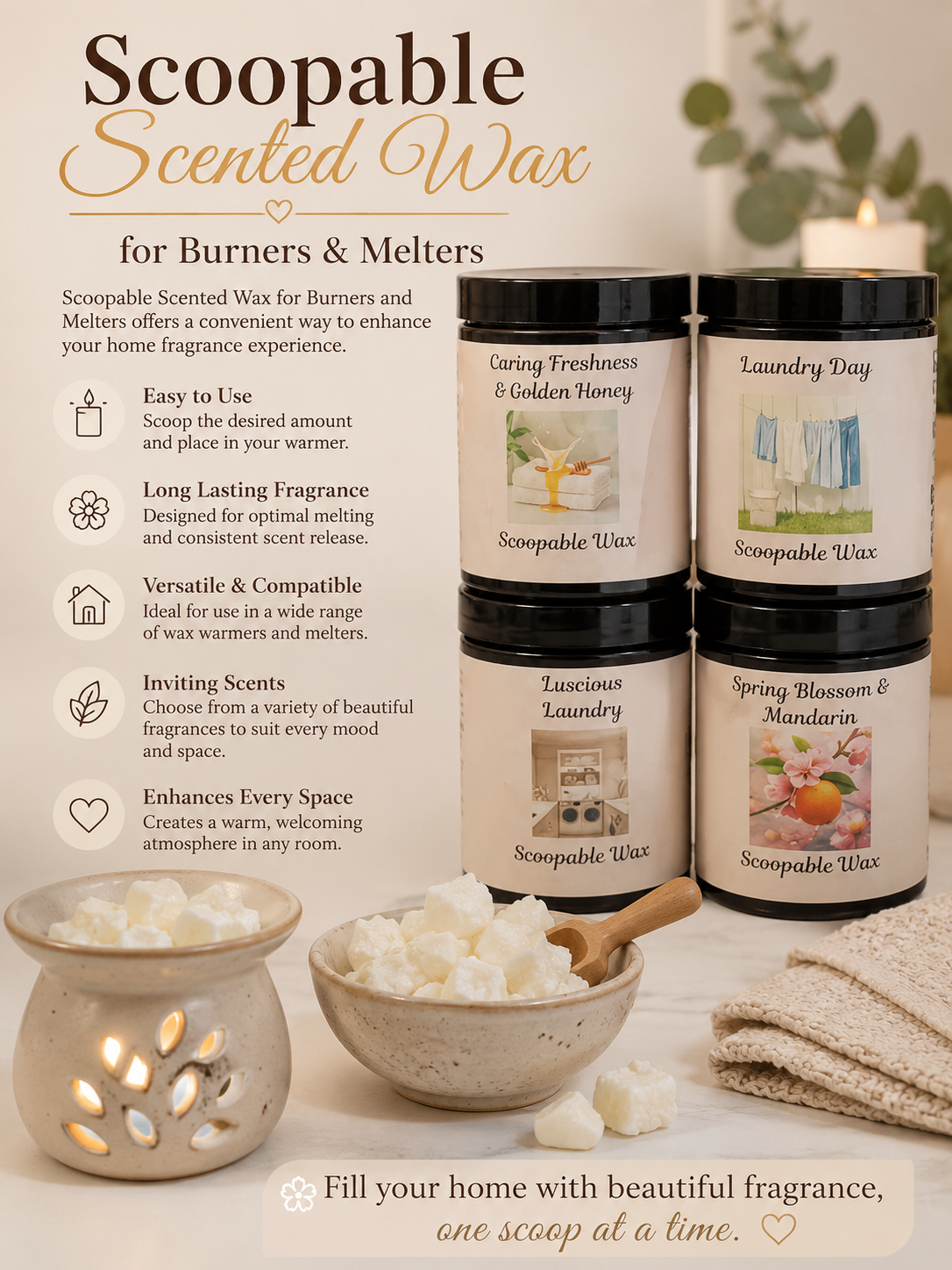 Scented Scoopable Wax for Home Fragrance