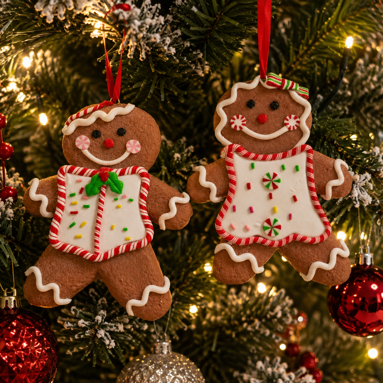 Christmas Cookie Gingerbread People Large Hanging Ornaments
