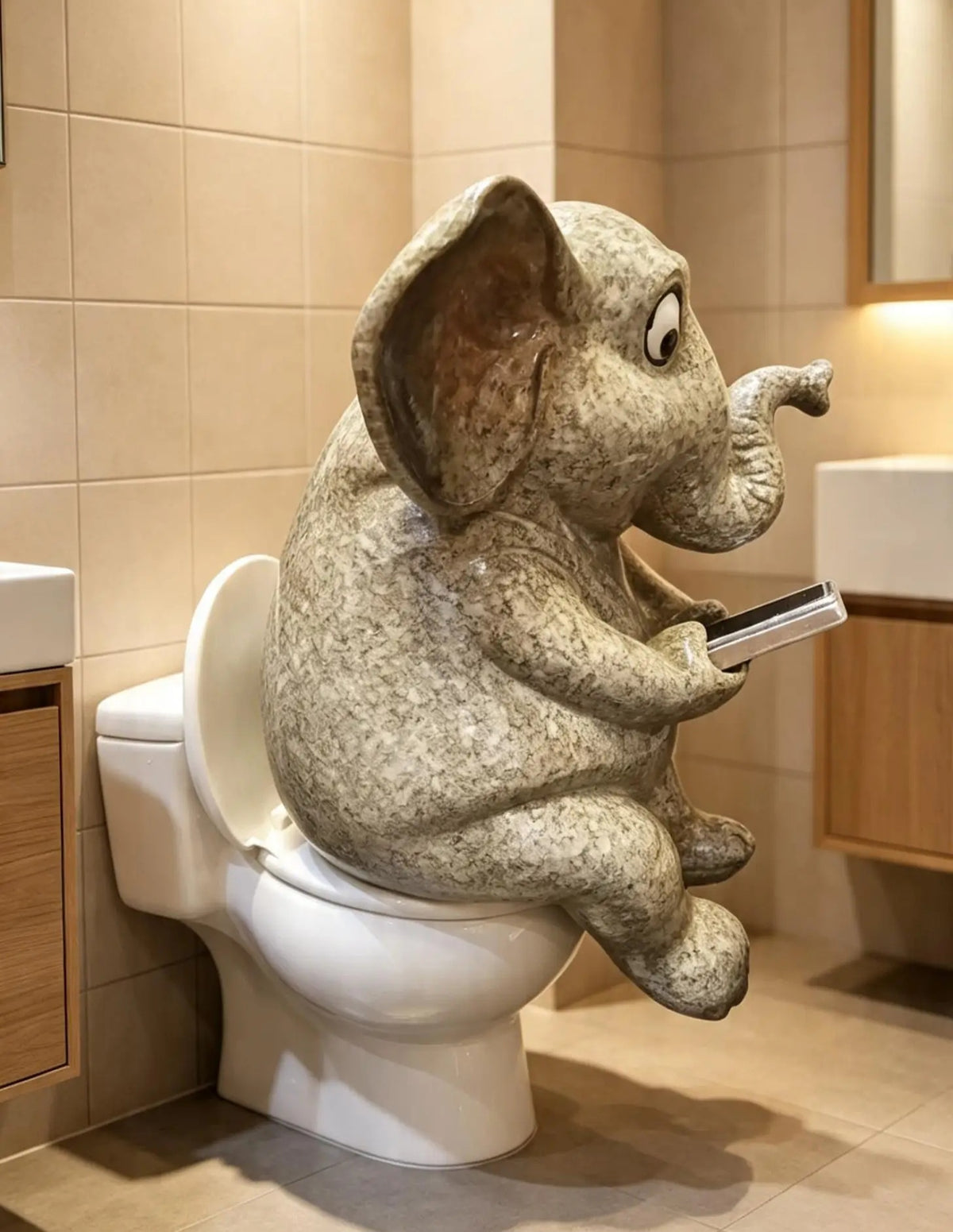 Take a Seat Elephant on the loo Statue