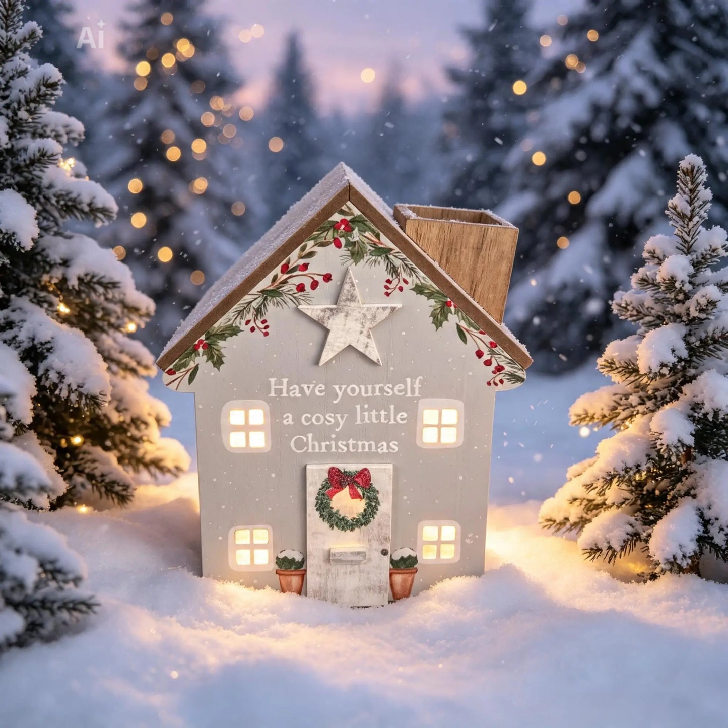 Cosy Christmas Tissue Box House