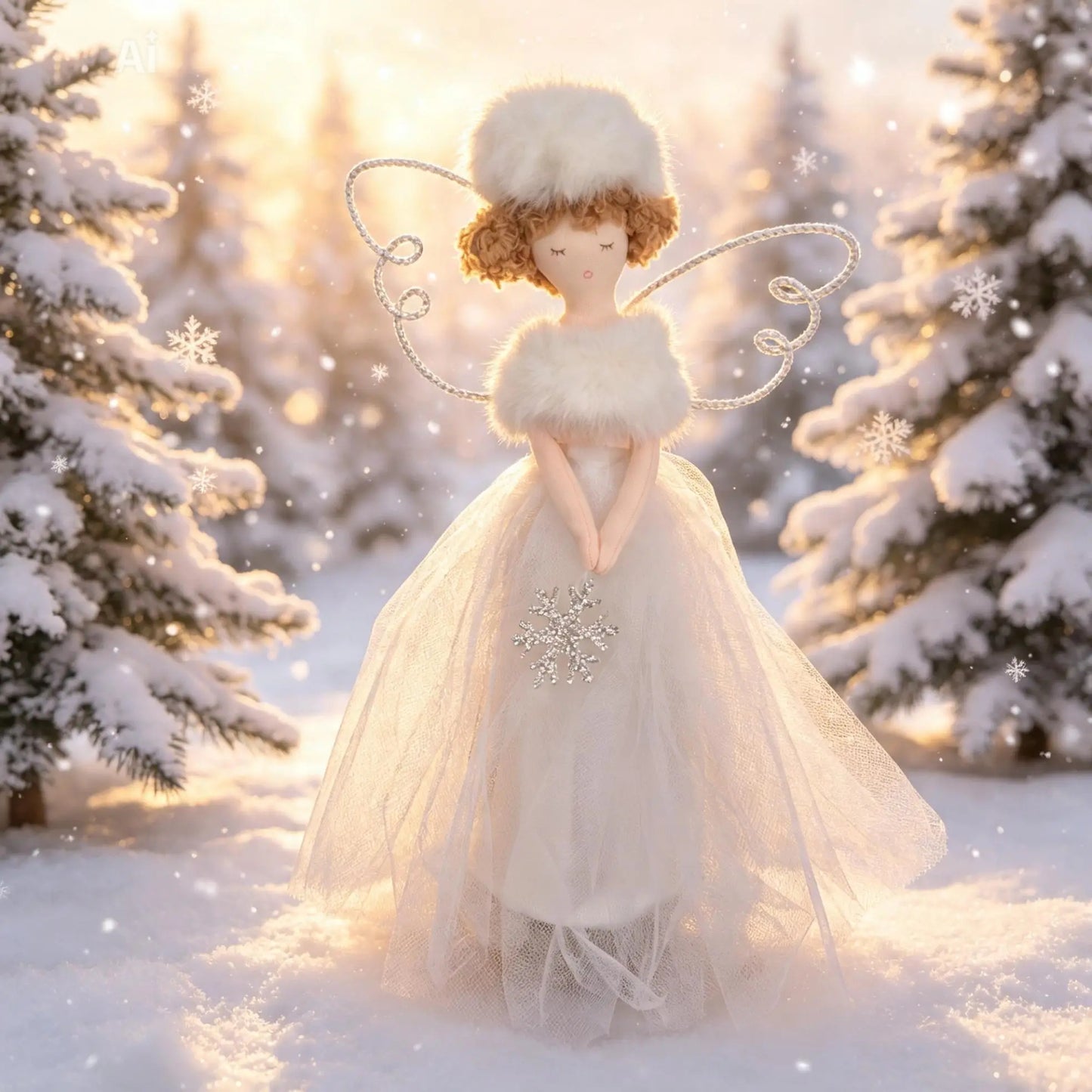 Joyful Fairy Tree Topper in White or Pink