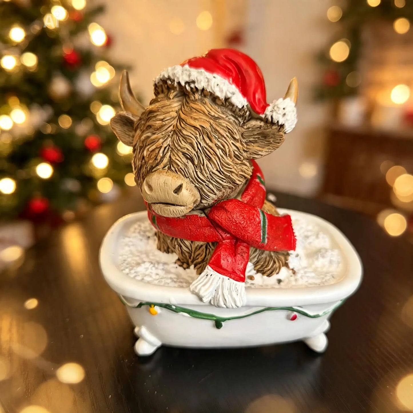 Christmas Highland Cow in Bath