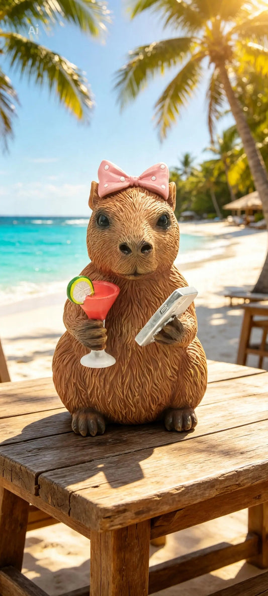 Happy Capybara Glam Girl