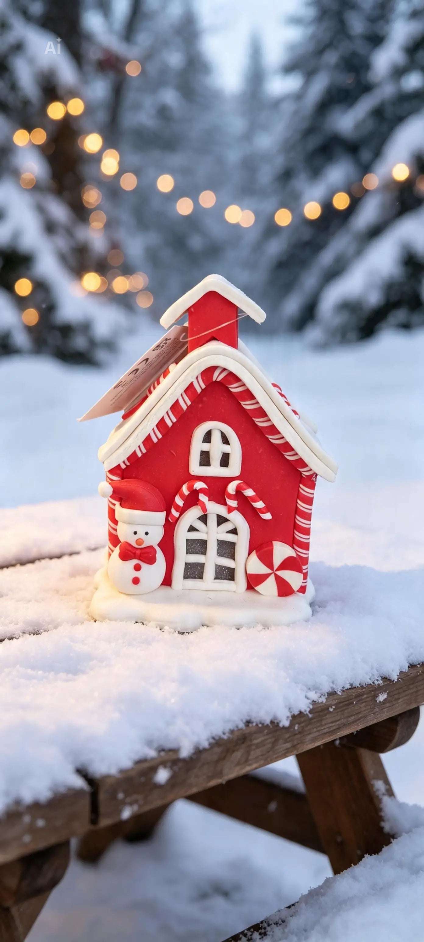 Christmas Cookie LED Candy House with snowman Ornament