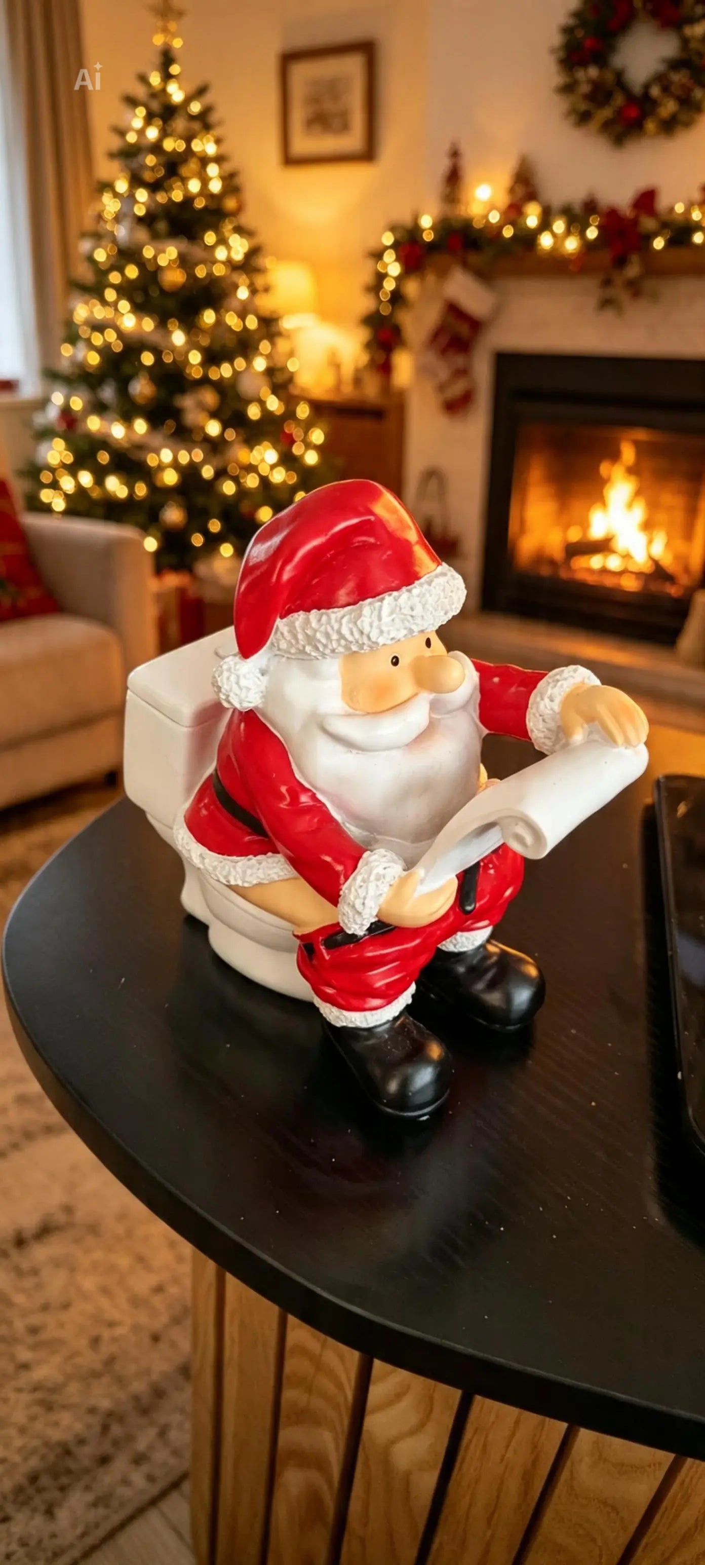 Santa on the toilet