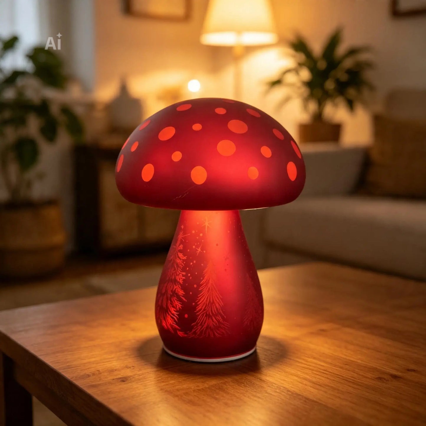 Bright Christmas LED Mushroom Red