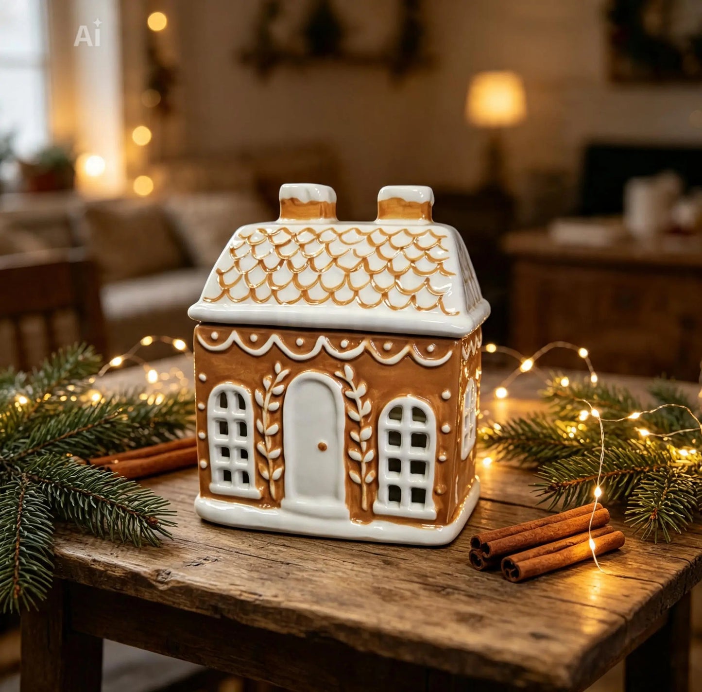 Gingerbread House Ceramic Wax Burner