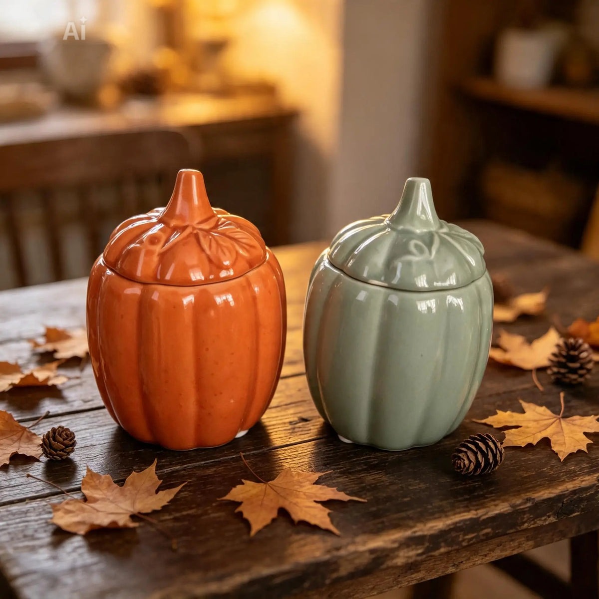 Orange or Green Ceramic Pumpkin Wax Melt Burner