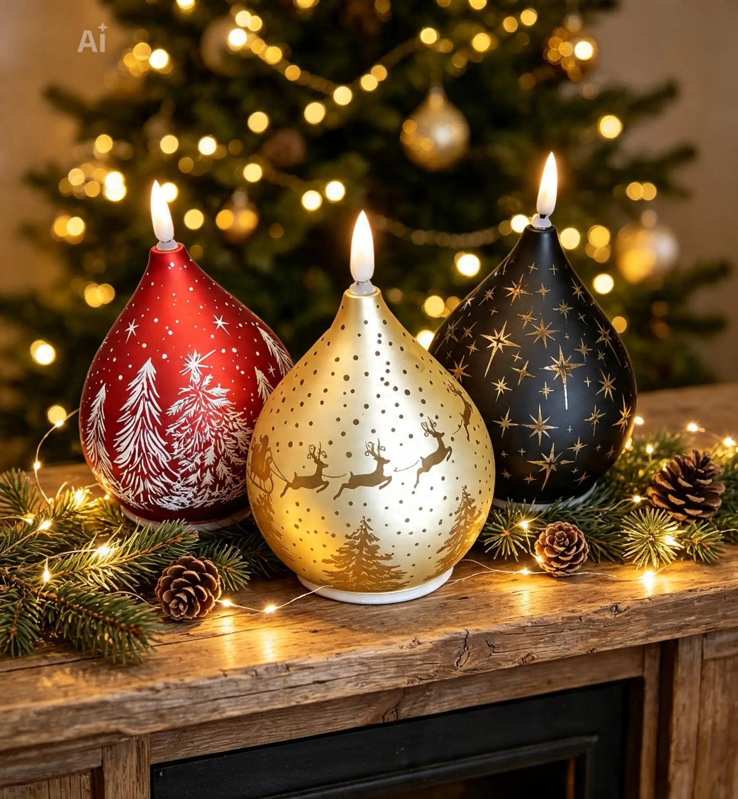 Bright Christmas LED Teardrop Candle