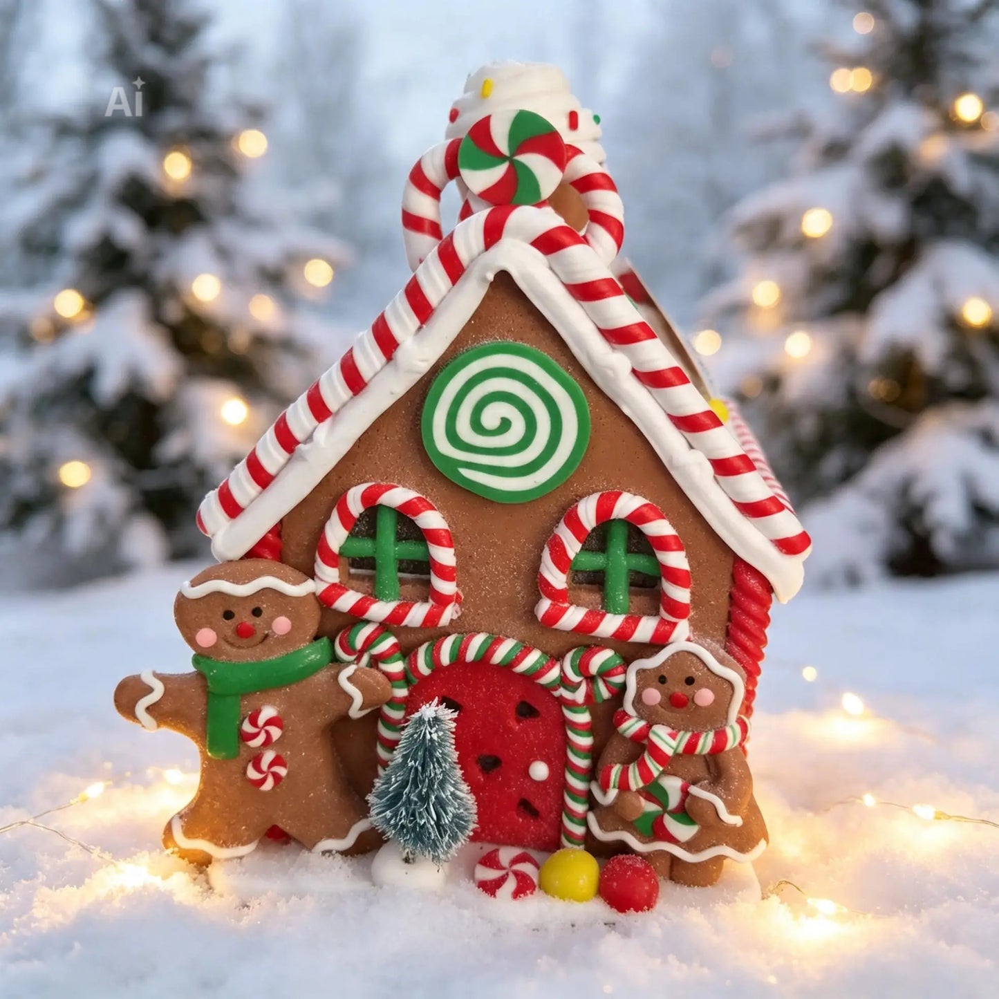 Christmas Cookie LED Gingerbread House Large Ornament