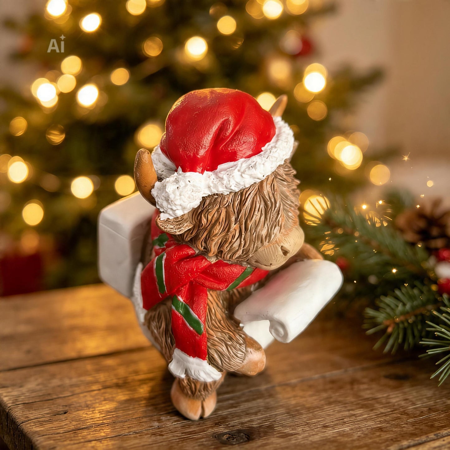 Christmas Highland Cow on Loo