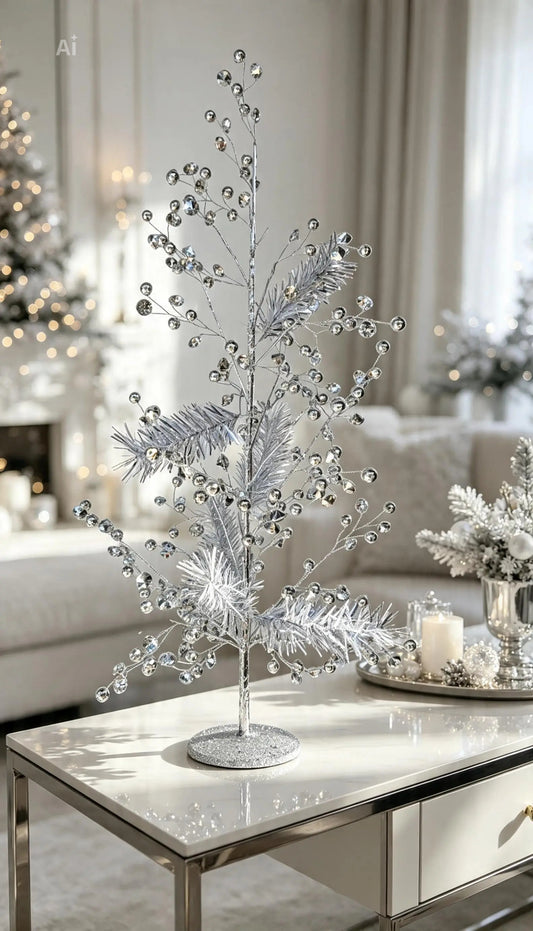 Shimmer Christmas Tree  Silver 55cm